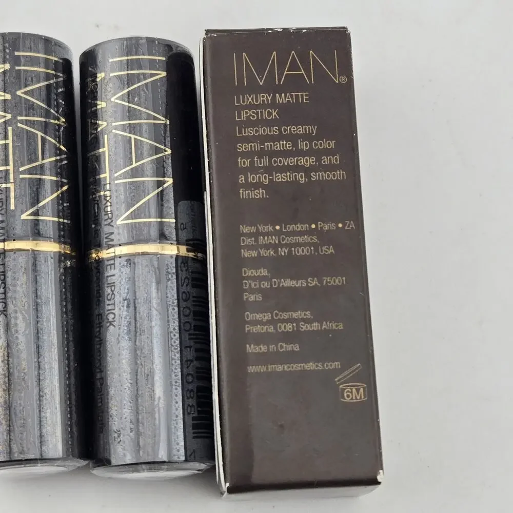 IMAN Luxury Matte Lipstick Mixed Lot Of 3 Assorted Colors Full Size Gift Set